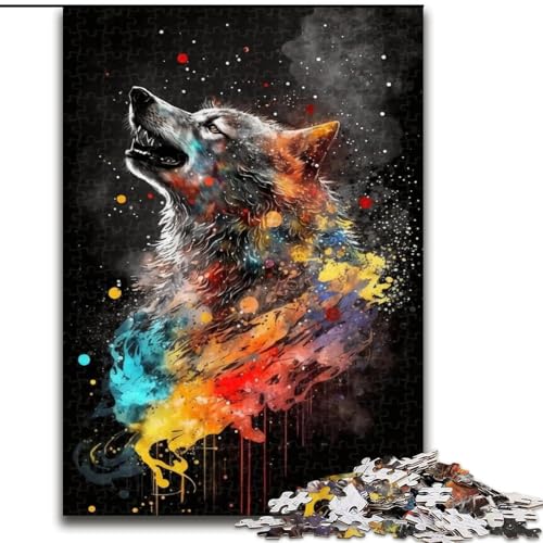 1000-teiliges Puzzle für Erwachsene, bunter Wolf, aus Holz, EIN tolles Geschenk für Familienspaß, 50x75cm, für Geburtstage, Feiertage, Weihnachten, Halloween 1000-teiliges Puzzle für Erwachsene, bunter Wolf, aus Holz, EIN tolles Geschenk für Familienspaß, 50x75cm, für Geburtstage, Feiertage, Weihnachten, Halloween von LiJianXXR