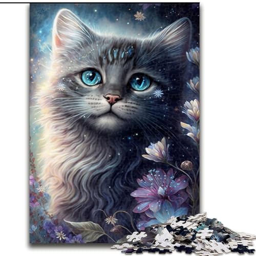 1000-teiliges Puzzle für Erwachsene, schöne Blumen und Katzen, aus Holz, hochschwieriges Denkspiel für Teenager, 50x75cm, Geburtstagsgeschenkidee, anspruchsvolles Denkspiel 1000-teiliges Puzzle für Erwachsene, schöne Blumen und Katzen, aus Holz, hochschwieriges Denkspiel für Teenager, 50x75cm, Geburtstagsgeschenkidee, anspruchsvolles Denkspiel von LiJianXXR
