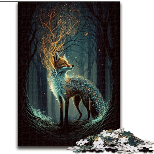 1000-teiliges Puzzle für Erwachsene, süßer Kunstfuchs aus Holz, hochschwieriges Denkspiel für Teenager, 50x75cm, Geburtstagsgeschenkidee, anspruchsvolles Denkspiel 1000-teiliges Puzzle für Erwachsene, süßer Kunstfuchs aus Holz, hochschwieriges Denkspiel für Teenager, 50x75cm, Geburtstagsgeschenkidee, anspruchsvolles Denkspiel von LiJianXXR