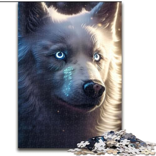 1000-teiliges Puzzle für Erwachsene, süßes Wolf-Puzzle aus Holz, anspruchsvolles Denkspiel für Teenager, Spaß für den Familienspielabend, 1000 Teile(50x75cm) von LiJianXXR