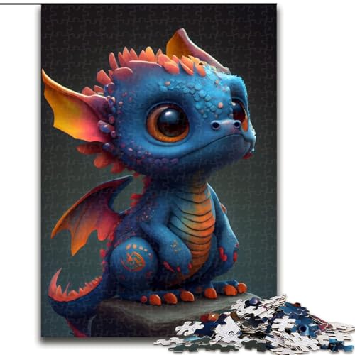 1000-teiliges Puzzle für Erwachsene, süßes buntes Drachenpuzzle aus Holz, für Teenager und Familienspaß, 1000 Teile(50x75cm) von LiJianXXR