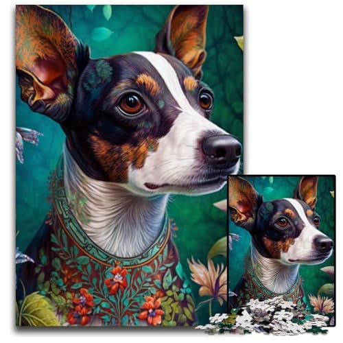 1000-teiliges Puzzle für Erwachsene, wunderschönes Rat Terrier-Puzzle aus Pappe, Heimaktivität für Feiertage, Geburtstage und Familienspieleabende, 26x38cm/10,23x14,96 Zoll 1000-teiliges Puzzle für Erwachsene, wunderschönes Rat Terrier-Puzzle aus Pappe, Heimaktivität für Feiertage, Geburtstage und Familienspieleabende, 26x38cm/10,23x14,96 Zoll von LiJianXXR