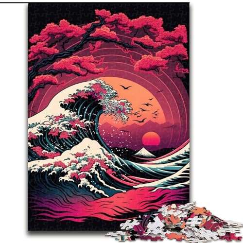 1000-teiliges Puzzle für Erwachsene Japanische Wellen aus Holz, hochschwieriges Denkspiel für Teenager, 50x75cm, Geburtstagsgeschenkidee, anspruchsvolles Denkspiel 1000-teiliges Puzzle für Erwachsene Japanische Wellen aus Holz, hochschwieriges Denkspiel für Teenager, 50x75cm, Geburtstagsgeschenkidee, anspruchsvolles Denkspiel von LiJianXXR