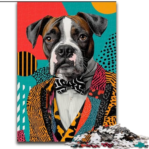 1000-teiliges Puzzle für Erwachsene und Jugendliche, Boxerhund, Lernspielzeug, einzigartige Geburtstags- und Geschenkideen für Kinder ab 14 Jahren (Größe 50x75cm) von LiJianXXR