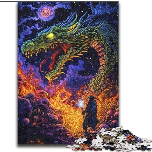 1000-teiliges Puzzle für Erwachsene und Jugendliche, Drache, Lernspiele, Heimdekoration, geeignet für die Schreibtischdekoration (Größe 26x38cm) von LiJianXXR