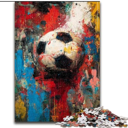1000-teiliges Puzzle für Erwachsene und Jugendliche, Fußball, Lernspiele, Heimdekoration, geeignet für die Schreibtischdekoration (Größe 26x38cm) von LiJianXXR