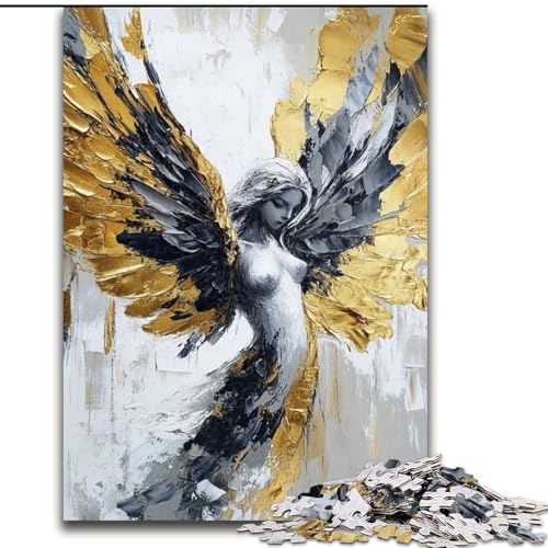 1000-teiliges Puzzle für Erwachsene und Jugendliche, Goldener Engel, Lernspiele, Heimdekoration, geeignet für die Schreibtischdekoration (Größe 50x75cm) von LiJianXXR