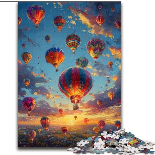 1000-teiliges Puzzle für Erwachsene und Jugendliche, Heißluftballon-Ölgemälde, Lernspiele, Heimdekoration, geeignet für die Schreibtischdekoration (Größe 50x75cm) von LiJianXXR