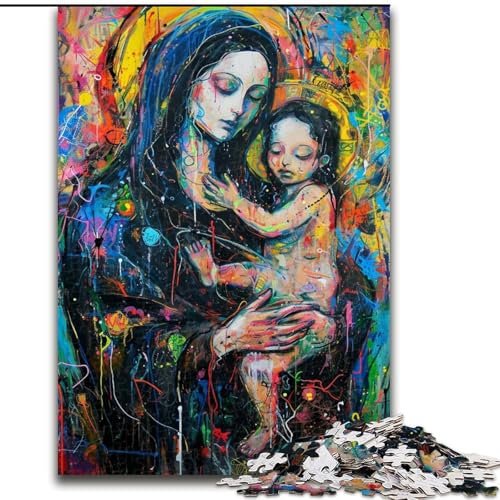 1000-teiliges Puzzle für Erwachsene und Jugendliche, Jesus-Graffiti, Lernspiele, Heimdekoration, geeignet für die Schreibtischdekoration (Größe 50x75cm) von LiJianXXR