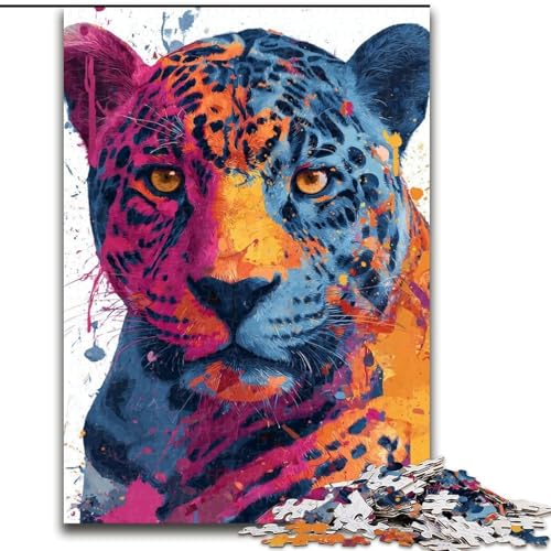 1000-teiliges Puzzle für Erwachsene und Jugendliche, Leopardenkunst, Lernspiele, Heimdekoration, geeignet für die Schreibtischdekoration (Größe 26x38cm) von LiJianXXR