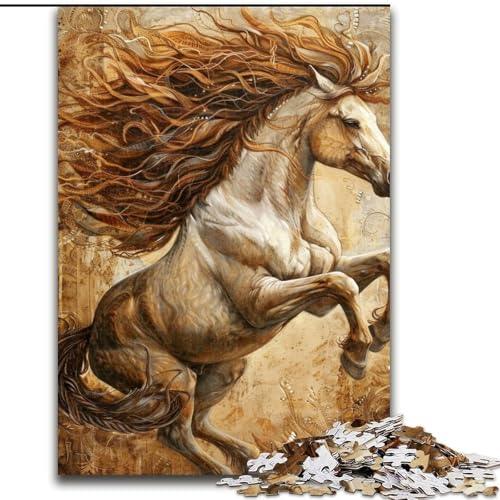 1000-teiliges Puzzle für Erwachsene und Jugendliche, Löwenpferd, Lernspielzeug, einzigartige Geburtstags- und Geschenkideen für Kinder ab 14 Jahren (Größe 26x38cm) von LiJianXXR