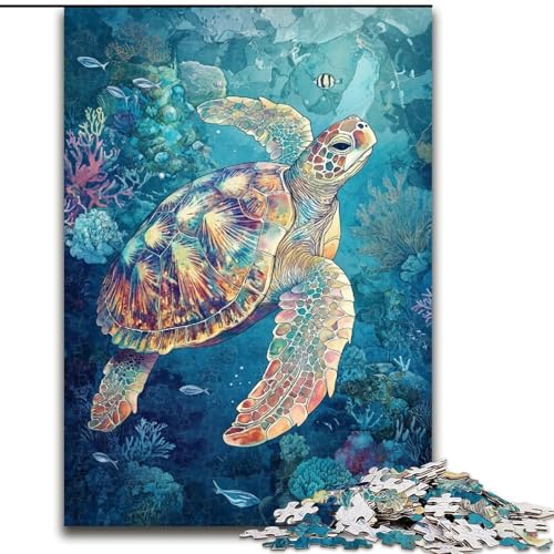 1000-teiliges Puzzle für Erwachsene und Jugendliche, Meeresschildkröte, Lernspielzeug, einzigartige Geburtstags- und Geschenkideen für Kinder ab 14 Jahren (Größe 50x75cm) von LiJianXXR