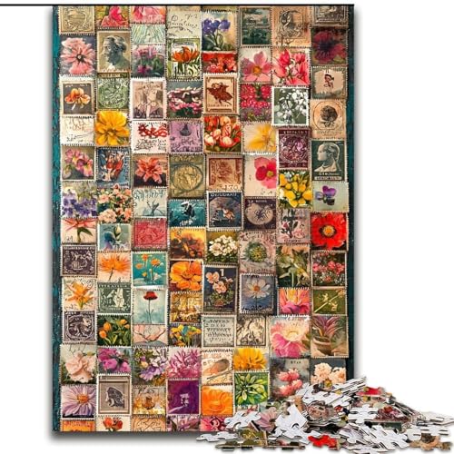 1000-teiliges Puzzle für Erwachsene und Jugendliche, Pflanzen- und Blumencollage, Lernspiele, Heimdekoration, geeignet für die Schreibtischdekoration (Größe 26x38cm) von LiJianXXR