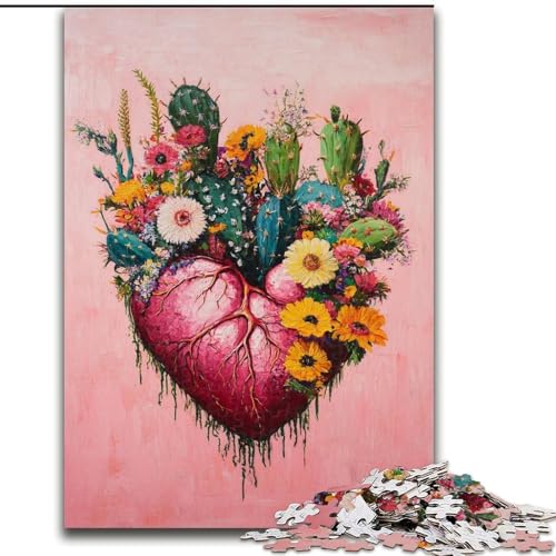1000-teiliges Puzzle für Erwachsene und Jugendliche, Pflanzenherz, Lernspielzeug, einzigartige Geburtstags- und Geschenkideen für Kinder ab 14 Jahren (Größe 26x38cm) von LiJianXXR