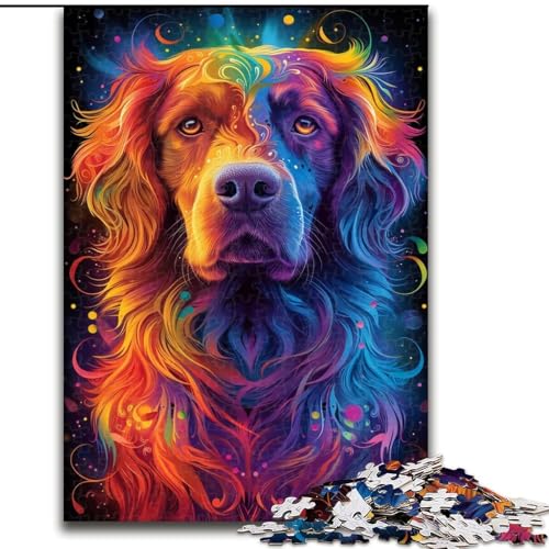1000-teiliges Puzzle für Erwachsene und Jugendliche, Psychedelischer Hund, Lernspiele, Heimdekoration, geeignet für die Schreibtischdekoration (Größe 26x38cm) von LiJianXXR