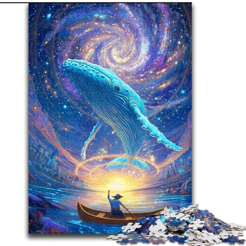 1000-teiliges Puzzle für Erwachsene und Jugendliche, Psychedelischer Wal, Familienspiel zum Stressabbau, schwierige Herausforderung, stärkt die Liebe zwischen Paaren (Größe 26x38cm) von LiJianXXR