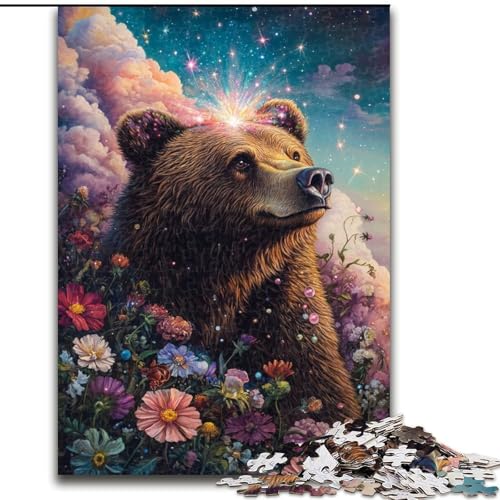 1000-teiliges Puzzle für Erwachsene und Jugendliche, Rosenbraunbär, Lernspielzeug, einzigartige Geburtstags- und Geschenkideen für Kinder ab 14 Jahren (Größe 50x75cm) von LiJianXXR