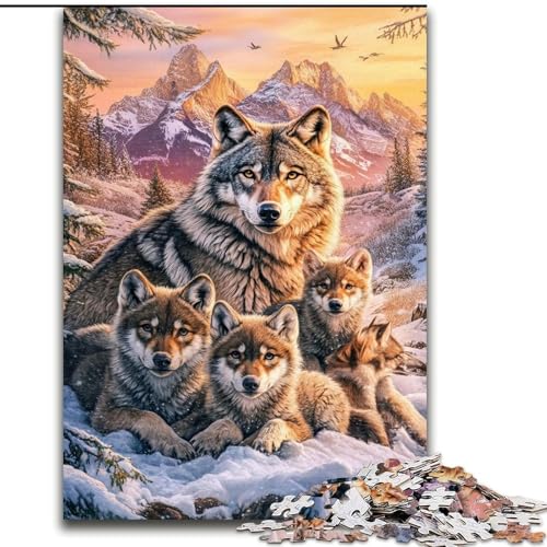 1000-teiliges Puzzle für Erwachsene und Jugendliche, Schneewolf, Lernspiele, Heimdekoration, geeignet für die Schreibtischdekoration (Größe 26x38cm) von LiJianXXR