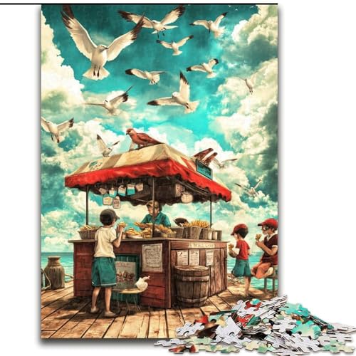 1000-teiliges Puzzle für Erwachsene und Jugendliche, Strandstände, Lernspiele, Heimdekoration, geeignet für die Schreibtischdekoration (Größe 50x75cm) von LiJianXXR