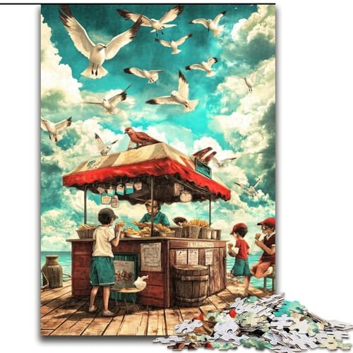 1000-teiliges Puzzle für Erwachsene und Jugendliche, Strandstände, Lernspielzeug, einzigartige Geburtstags- und Geschenkideen für Kinder ab 14 Jahren (Größe 26x38cm) von LiJianXXR