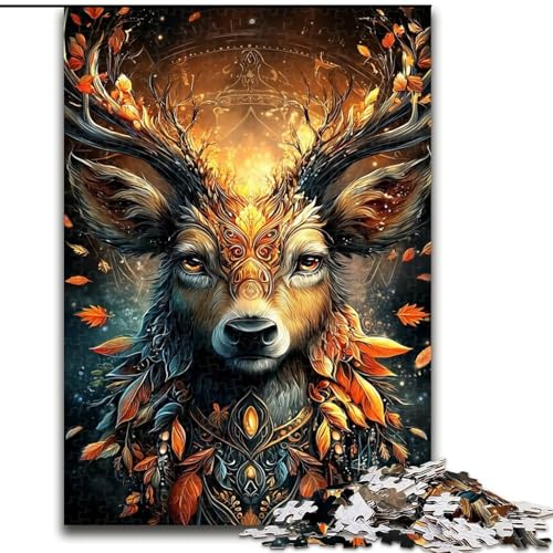 1000-teiliges Puzzle für Erwachsene und Jugendliche, Tierhirsch, Lernspiele, Heimdekoration, geeignet für die Schreibtischdekoration (Größe 26x38cm) von LiJianXXR