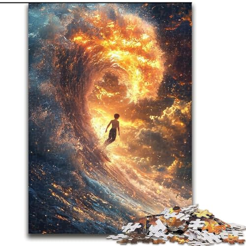 1000-teiliges Puzzle für Erwachsene und Jugendliche, Wellen bei Sonnenuntergang, Lernspiele, Heimdekoration, geeignet für die Schreibtischdekoration (Größe 50x75cm) von LiJianXXR