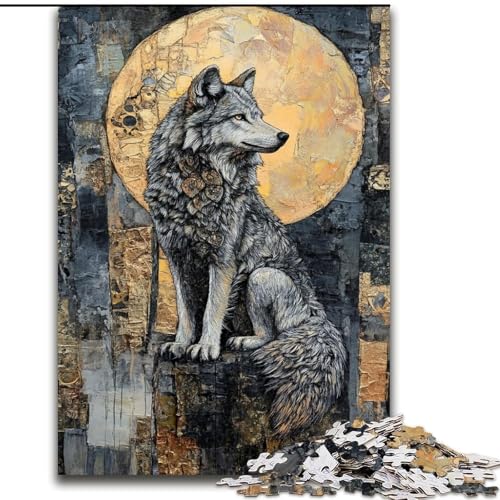 1000-teiliges Puzzle für Erwachsene und Jugendliche, Wolfskunst, Lernspiele, Heimdekoration, geeignet für die Schreibtischdekoration (Größe 26x38cm) von LiJianXXR