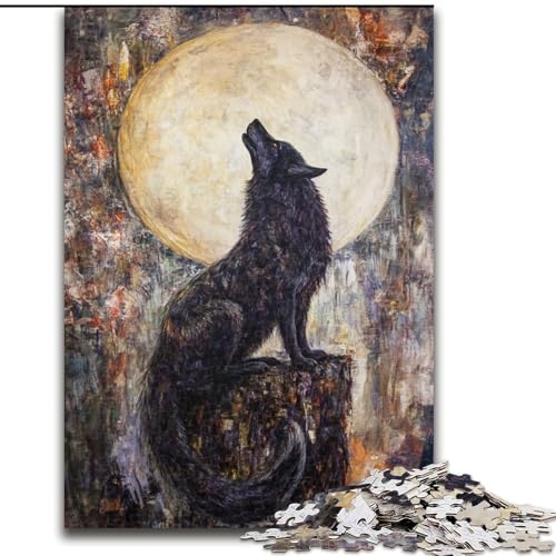 1000-teiliges Puzzle für Erwachsene und Jugendliche, Wolfskunst, Lernspiele, Heimdekoration, geeignet für die Schreibtischdekoration (Größe 50x75cm) von LiJianXXR