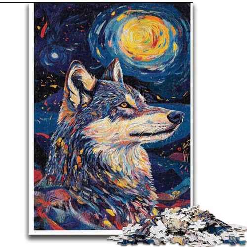 1000-teiliges Puzzle für Erwachsene und Jugendliche, Wolfskunst, Lernspiele, Heimdekoration, geeignet für die Schreibtischdekoration (Größe 50x75cm) von LiJianXXR