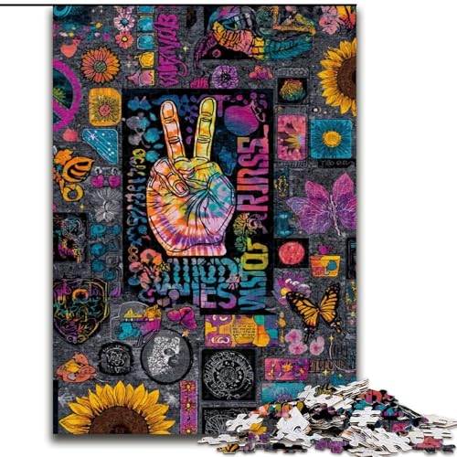 1000-teiliges Puzzle für Erwachsene und Jugendliche, psychedelisch, Lernspielzeug, einzigartige Geburtstags- und Geschenkideen für Kinder ab 14 Jahren (Größe 50x75cm) von LiJianXXR
