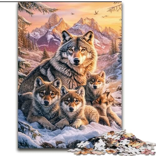 1000-teiliges Puzzle für Erwachsene und Teenager, Schneewolf, Lernspielzeug, einzigartige Geburtstags- und Geschenkideen für Kinder ab 14 Jahren (Größe 50x75cm) von LiJianXXR
