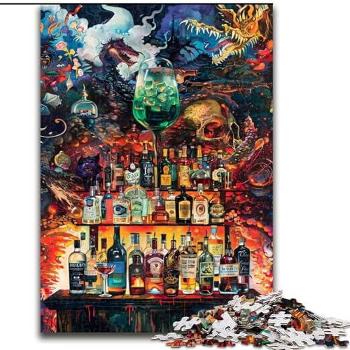 1000-teiliges Puzzle für Teenager, Bierladen, anspruchsvolles Spiel und Familienspiel mit vollständig ineinandergreifenden, zufällig geformten Teilen (Größe 50x75cm) von LiJianXXR