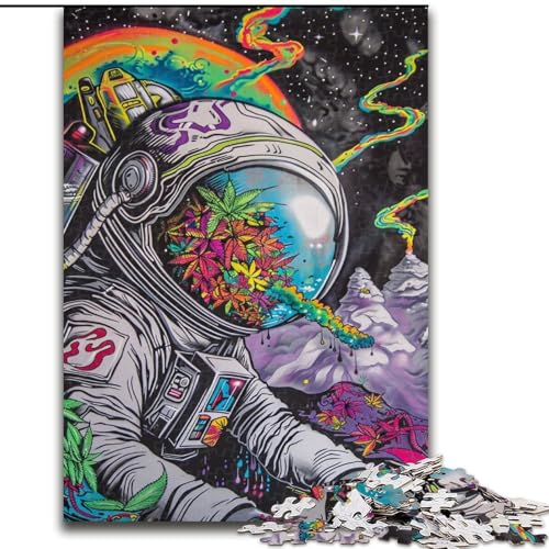 1000-teiliges Puzzle für Teenager, Geschenke, Psychedelischer Rauch-Astronaut, Lernspielzeug ganze Familie (Größe 50x75cm) von LiJianXXR