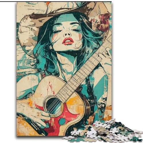1000-teiliges Puzzle für Teenager, Geschenke für Mädchen, die Gitarre Spielen, anspruchsvolles Spiel und Familienspiel mit vollständig ineinandergreifenden, zufällig geformten Teilen (Größe 50x75cm) 1000-teiliges Puzzle für Teenager, Geschenke für Mädchen, die Gitarre Spielen, anspruchsvolles Spiel und Familienspiel mit vollständig ineinandergreifenden, zufällig geformten Teilen (Größe 50x75cm) von LiJianXXR