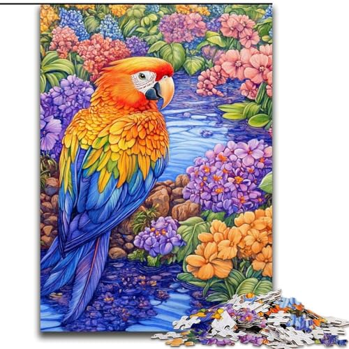 1000-teiliges Puzzle für Teenager, bunter Papagei, trainieren Sie Ihr Gehirn und Ihre Hände, einzigartige Geburtstags- und Geschenkideen für Kinder ab 14 Jahren (Größe 50x75cm) von LiJianXXR