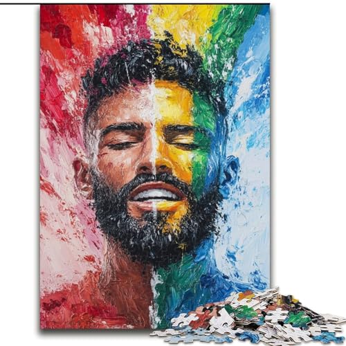 1000-teiliges Puzzle für Teenager, schwules Ölgemälde, Lernspielzeug, Familienspiele, einzigartige Geburtstags- und Geschenkideen (Größe 50x75cm) von LiJianXXR