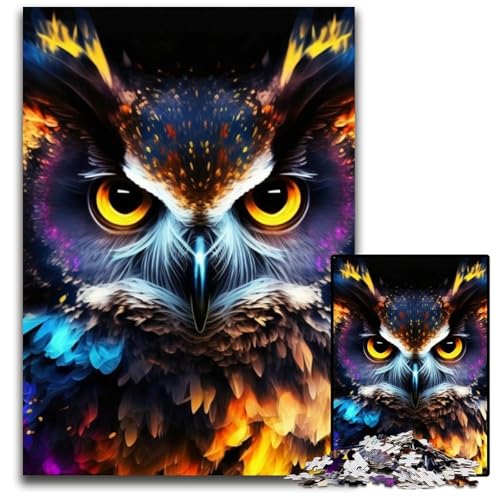 1000-teiliges Puzzle mit Eulenmotiv, Papppuzzle, anspruchsvolles Denkspiel, Familienaktivität, Heimdekoration, 26x38cm/10,23x14,96 Zoll 1000-teiliges Puzzle mit Eulenmotiv, Papppuzzle, anspruchsvolles Denkspiel, Familienaktivität, Heimdekoration, 26x38cm/10,23x14,96 Zoll von LiJianXXR