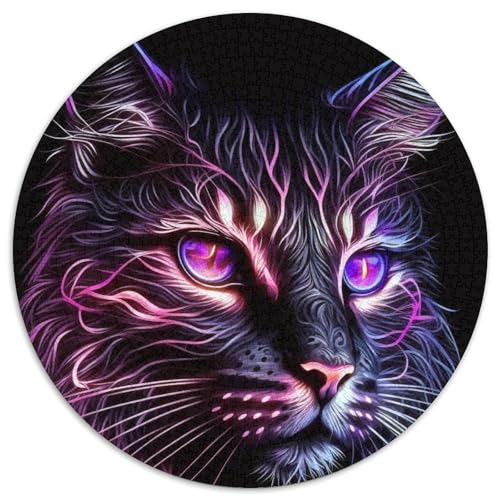 1000-teiliges Puzzle mit Katzengesicht, runde Puzzles mit 1000 Teilen für Erwachsene, Heimdekoration, 67,5 x 67,5 cm 1000-teiliges Puzzle mit Katzengesicht, runde Puzzles mit 1000 Teilen für Erwachsene, Heimdekoration, 67,5 x 67,5 cm von LiJianXXR