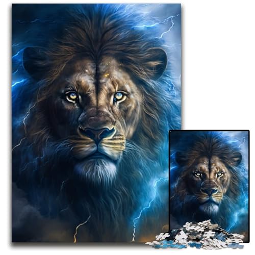 1000-teiliges Puzzle mit Löwenmotiv, Papppuzzle, anspruchsvolles Denkspiel, Familienaktivität, Heimdekoration, 26x38cm/10,23x14,96 Zoll 1000-teiliges Puzzle mit Löwenmotiv, Papppuzzle, anspruchsvolles Denkspiel, Familienaktivität, Heimdekoration, 26x38cm/10,23x14,96 Zoll von LiJianXXR