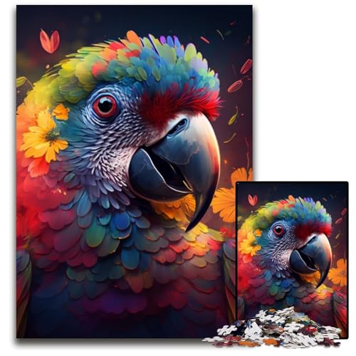 1000-teiliges Puzzle mit Papageienmotiv, Papppuzzle, anspruchsvolles Denkspiel, Familienaktivität, Heimdekoration, 26x38cm/10,23x14,96 Zoll 1000-teiliges Puzzle mit Papageienmotiv, Papppuzzle, anspruchsvolles Denkspiel, Familienaktivität, Heimdekoration, 26x38cm/10,23x14,96 Zoll von LiJianXXR