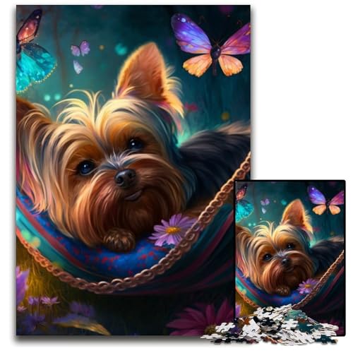 1000-teiliges Puzzle mit wunderschönem Yorkshire Terrier für Erwachsene. Anspruchsvolles Denkspiel für Teenager, Spaß für den Familienspieleabend, 26x38cm/10,23x14,96 Zoll 1000-teiliges Puzzle mit wunderschönem Yorkshire Terrier für Erwachsene. Anspruchsvolles Denkspiel für Teenager, Spaß für den Familienspieleabend, 26x38cm/10,23x14,96 Zoll von LiJianXXR