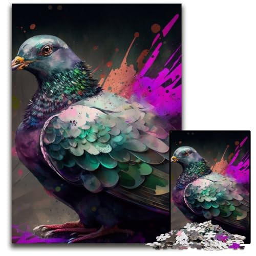 1000-teiliges Tauben-Puzzle für Erwachsene, anspruchsvolles Denkspiel für Teenager, Spaß für den Familienspieleabend, 50x75cm/19,68x29,52 Zoll von LiJianXXR
