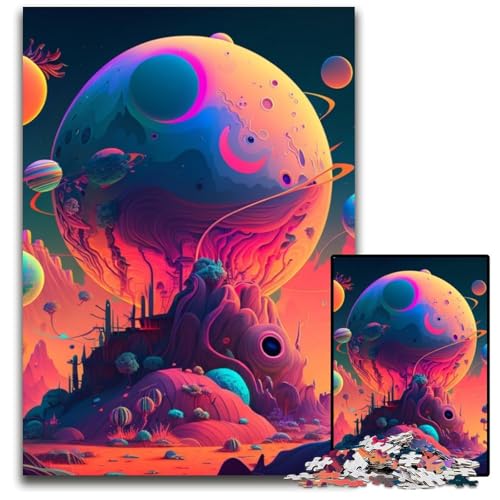Alien-Landschafts-Puzzle für Erwachsene, 1000-teiliges Papppuzzle, anspruchsvolles DIY-Denkspiel für Teenager, 26x38cm/10,23x14,96 Zoll Alien-Landschafts-Puzzle für Erwachsene, 1000-teiliges Papppuzzle, anspruchsvolles DIY-Denkspiel für Teenager, 26x38cm/10,23x14,96 Zoll von LiJianXXR