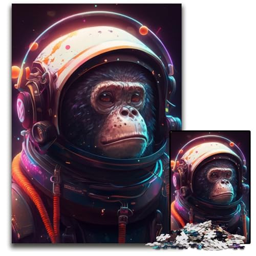 Astronaut Monkey 1000-Teile-Puzzle für Erwachsene, anspruchsvolle Puzzles, interaktives Familienspiel, Gehirn-Herausforderung, Lernspielzeug, 26x38cm/10,23x14,96 Zoll Astronaut Monkey 1000-Teile-Puzzle für Erwachsene, anspruchsvolle Puzzles, interaktives Familienspiel, Gehirn-Herausforderung, Lernspielzeug, 26x38cm/10,23x14,96 Zoll von LiJianXXR