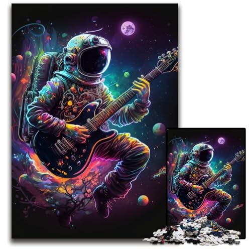 Astronaut spielt Gitarre, Puzzle 1000 Teile für Erwachsene, Puzzle für Erwachsene, interaktives Familienspiel, Gehirn-Herausforderung, Lernspielzeug, 26x38cm/10,23x14,96 Zoll Astronaut spielt Gitarre, Puzzle 1000 Teile für Erwachsene, Puzzle für Erwachsene, interaktives Familienspiel, Gehirn-Herausforderung, Lernspielzeug, 26x38cm/10,23x14,96 Zoll von LiJianXXR