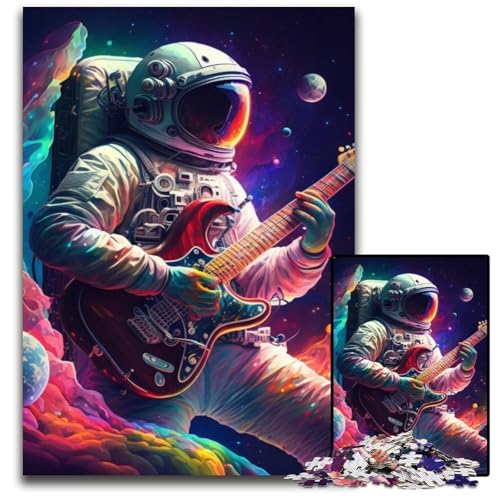Astronaut spielt Gitarre, Puzzle für Erwachsene, 1000 Teile, Holzpuzzle für Erwachsene, Geburtstage und Feiertage, 50x75cm/19,68x29,52 Zoll Astronaut spielt Gitarre, Puzzle für Erwachsene, 1000 Teile, Holzpuzzle für Erwachsene, Geburtstage und Feiertage, 50x75cm/19,68x29,52 Zoll von LiJianXXR