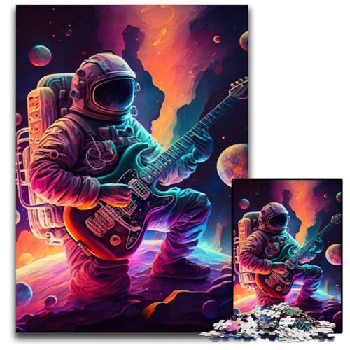 Astronaut spielt Gitarre, Puzzle für Erwachsene, 1000 Teile, Holzpuzzle für Erwachsene, interaktives Familienspiel, 50x75cm/19,68x29,52 Zoll Astronaut spielt Gitarre, Puzzle für Erwachsene, 1000 Teile, Holzpuzzle für Erwachsene, interaktives Familienspiel, 50x75cm/19,68x29,52 Zoll von LiJianXXR
