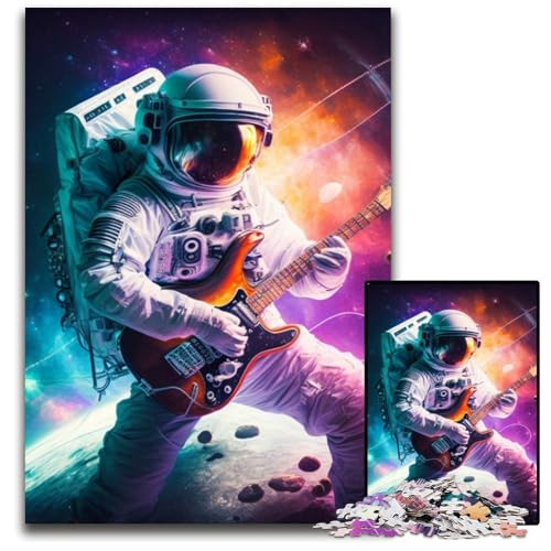 Astronaut spielt Gitarre, Puzzle für Erwachsene, 1000 Teile, Puzzle für Erwachsene, perfekt für Familienfeiern, Geburtstage, Feiertage, 50x75cm/19,68x29,52 Zoll Astronaut spielt Gitarre, Puzzle für Erwachsene, 1000 Teile, Puzzle für Erwachsene, perfekt für Familienfeiern, Geburtstage, Feiertage, 50x75cm/19,68x29,52 Zoll von LiJianXXR