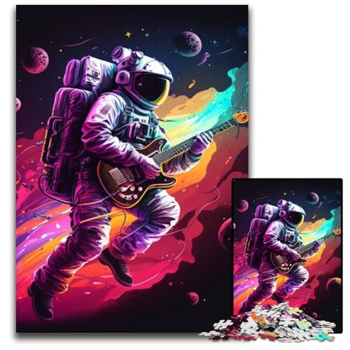 Astronaut spielt Gitarre, Puzzle für Erwachsene, 1000-teiliges Holzpuzzle, anspruchsvolles DIY-Denkspiel für Teenager, 50x75cm/19,68x29,52 Zoll Astronaut spielt Gitarre, Puzzle für Erwachsene, 1000-teiliges Holzpuzzle, anspruchsvolles DIY-Denkspiel für Teenager, 50x75cm/19,68x29,52 Zoll von LiJianXXR