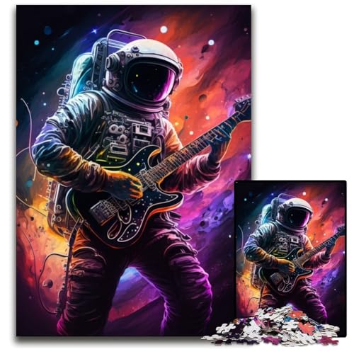 Astronaut spielt Gitarre, Puzzle für Erwachsene, 1000-teiliges Papp-Puzzle für Erwachsene, Geburtstage und Feiertage, 26x38cm/10,23x14,96 Zoll Astronaut spielt Gitarre, Puzzle für Erwachsene, 1000-teiliges Papp-Puzzle für Erwachsene, Geburtstage und Feiertage, 26x38cm/10,23x14,96 Zoll von LiJianXXR